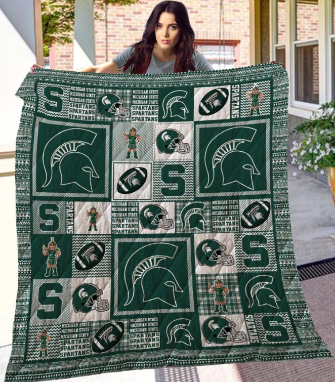 Michigan State Spartans Vintage Quilt Bedding Set with Keywords