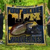Michigan Wolverine Quilt Bedding Set with Blue Design
