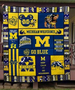Michigan Wolverines Festive Quilt Blanket - Warm and Cozy