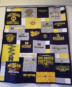 Michigan Wolverines Football Fan Quilt Blanket - Snuggly and Warm