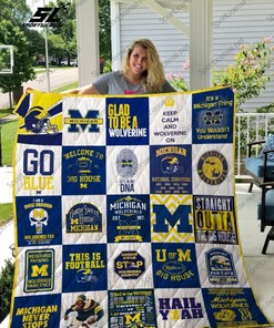 Michigan Wolverines Football Quilt Blanket - Soft and Snuggly