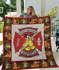 Mickey And Friends Firefighter Quilt Bedding Set - Quilt Set For Kids Who Love Disney Characters
