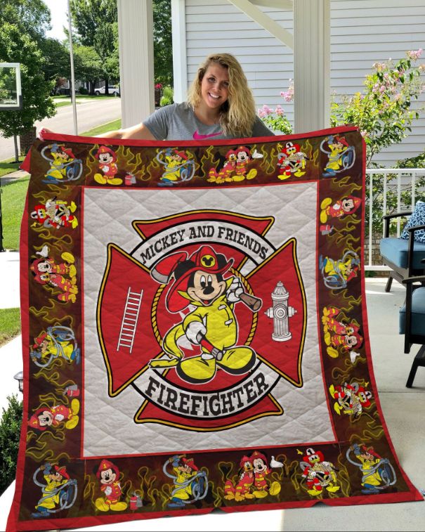 Mickey And Friends Firefighter Quilt Bedding Set - Quilt Set For Kids Who Love Disney Characters