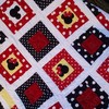 Mickey And Minnie Heads Fabric Quilt Blanket - Mickey and Minnie Vintage Fabric Quilt Bedding Set