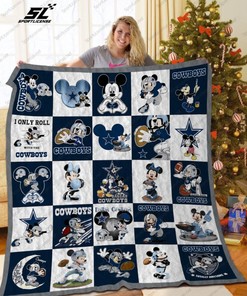 Mickey Mouse Dallas Cowboys Quilt Blanket - NFL Dallas Cowboys Mickey Mouse Quilt Bedding Set