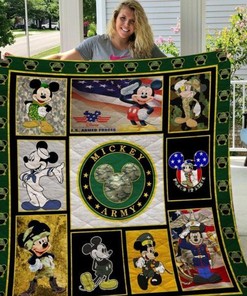 Mickey Mouse Joins the Army on this Quilt Blanket - Warm and Cozy