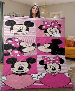 Mickey Mouse Minnie Mouse Gift for Fan Quilt Blanket - Cozy and Soft