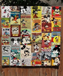 Mickey Mouse Timeline 90Th Years Customize Quilt Blanket - Mickey Mouse 90th Anniversary Custom Quilt Bedding Set
