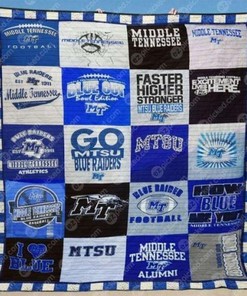 Middle Tennessee State Blue Raiders Collection Collected NCAA Quilt Blanket - Stay Cozy with Some Blue Raider Spirit