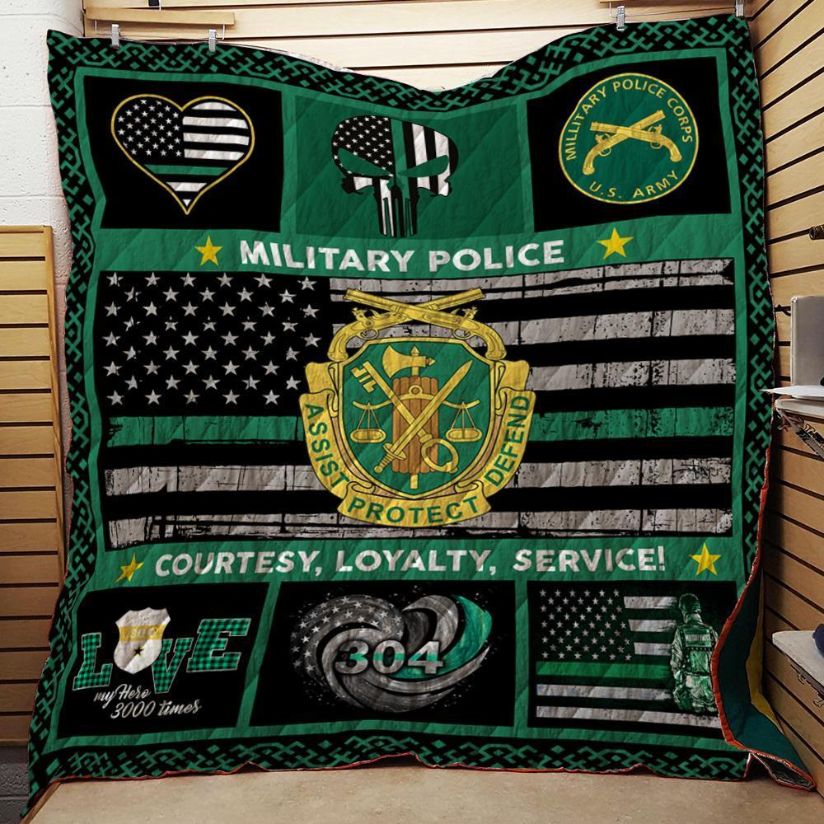 Military Police Courtesy Loyalty Service 3D Quilt with Patriotic Theme