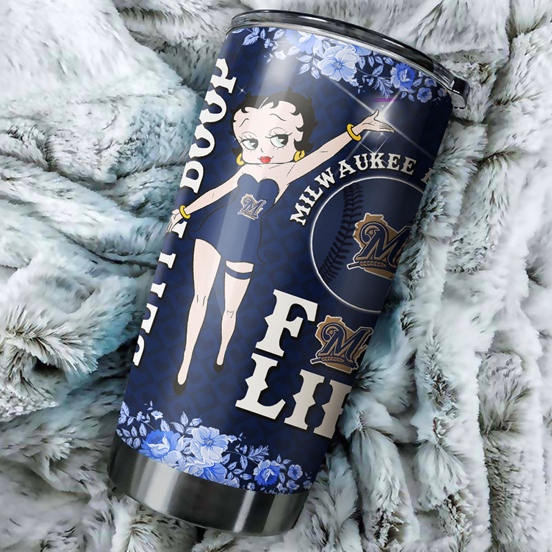 Milwaukee Brewers Betty Boop MLB Tumbler with a Quirky Flair