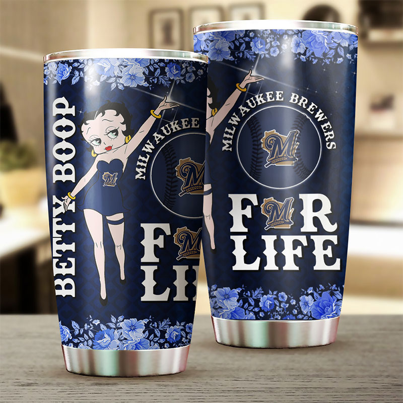 Milwaukee Brewers Betty Boop MLB Tumbler with a Quirky Flair - Image 2