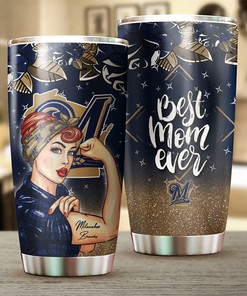 Milwaukee Brewers MLB Tumbler - Strong Best Mom Ever Design