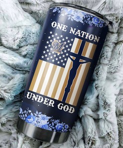 Milwaukee Brewers MLB Tumbler with One Nation Under God Design and MLB Logo
