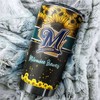 Milwaukee Brewers MLB Tumbler with beautiful sunflower and custom MLB logo