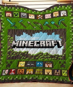 Minecraft Game Fans Collection Quilt Blanket with Iconic Design and Comfortable Material