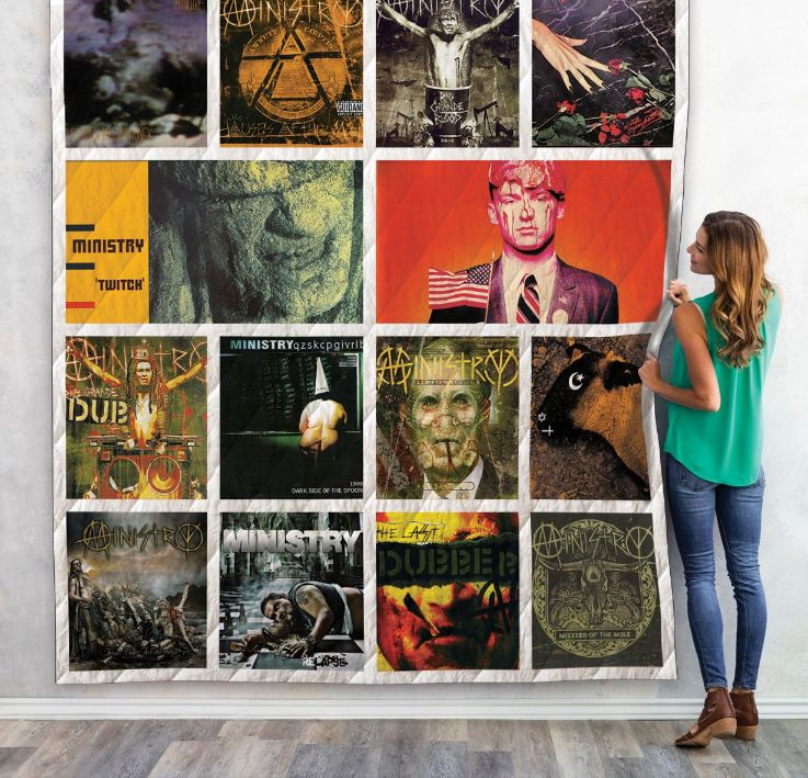 Ministry Albums Collected Quilt Blanket - Vintage Ministry Albums Quilt Bedding Set for Fans