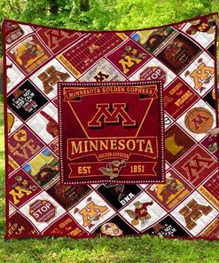 Minnesota Golden Gophers EST 1851 Quilt Blanket with College Sports Theme