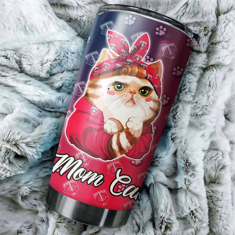 Minnesota Twins Cat Mom MLB Tumbler for Feline Lovers