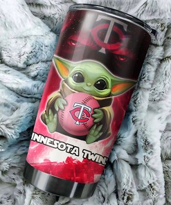 Minnesota Twins MLB Tumbler featuring Baby Yoda and personalized design