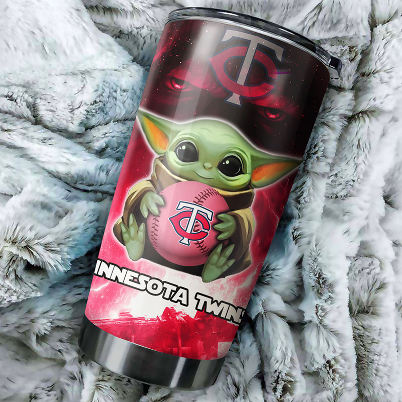 Minnesota Twins MLB Tumbler featuring Baby Yoda and personalized design