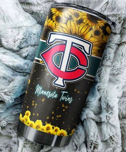 Minnesota Twins MLB Tumbler with Beautiful Sunflower Design
