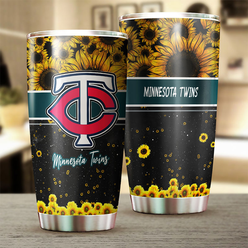 Minnesota Twins MLB Tumbler with Beautiful Sunflower Design - Image 2