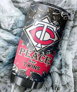 Minnesota Twins MLB Tumbler with "Peace, Love and Baseball" Design