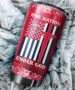 Minnesota Twins MLB Tumbler with patriotic One Nation Under God quote and MLB logo