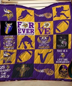 Minnesota Vikings For Fans Quilt Bedding Set with Team Logo and Colors