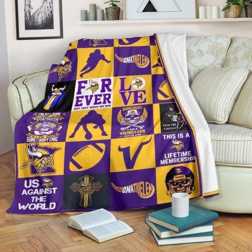 Minnesota Vikings Logo Premium Quilt Bedding Set for Football Fans