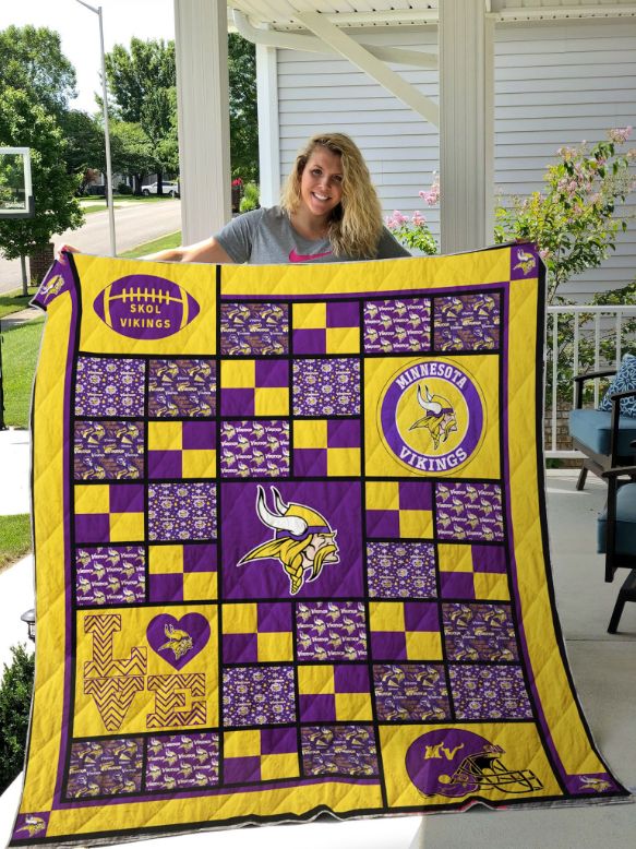 Minnesota Vikings Skol Fans Collected Quilt Bedding Set with Keywords