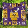 Minnesota Vikings Snoopy Quilt Blanket - Perfect for Football Fans
