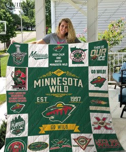 Minnesota Wild EST 1997 Go Wild Quilt Bedding Set for Hockey Fans