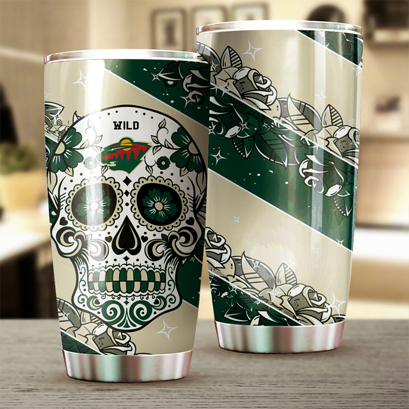 Minnesota Wild Fans will Love This Grunge Design Skull NHL Tumbler