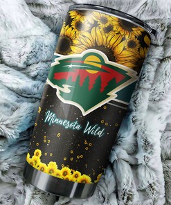 Minnesota Wild NHL Tumbler - Beautiful Sunflower Design Tumbler