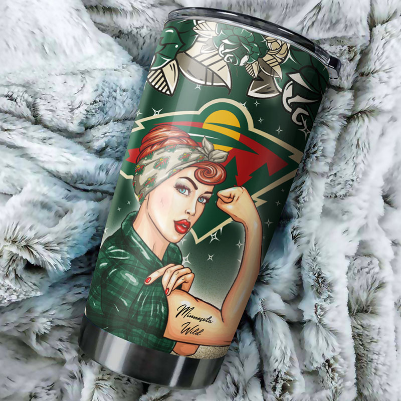 Minnesota Wild NHL Tumbler - Strong Best Mom Ever Design - Image 2