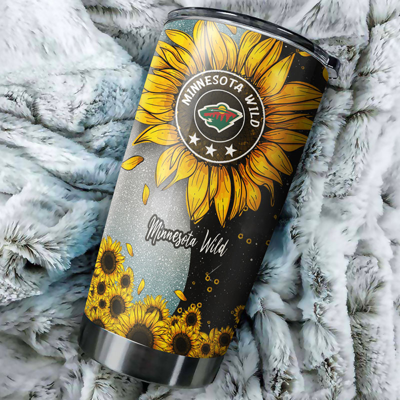 Minnesota Wild NHL Tumbler - Sunflower Sunshine Tumbler with Inspirational Quote - G Fanatics