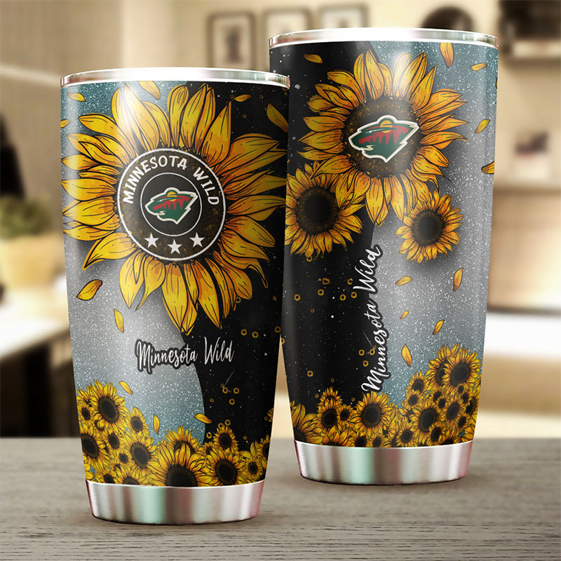 Minnesota Wild NHL Tumbler - Sunflower Sunshine Tumbler with Inspirational Quote - G Fanatics - Image 2