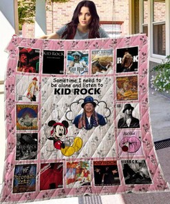 Mk Mickey Disney Kid Rock Quilt Blanket - Vintage Mickey Mouse and Kid Rock Quilt Bedding Set