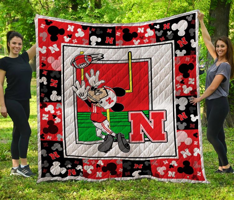 Mk Nebraska Cornhuskers Quilt Blanket for College Football Fans