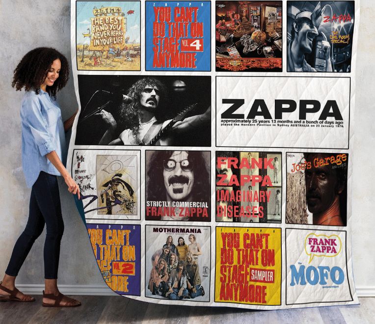 Mofo Frank Zappa Albums Combined Quilt Blanket, Perfect for Experimental Rock Fans