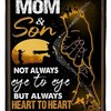 Mom and Son Eye to Eye Heart to Heart Fleece Quilt Bedding Set - Ideal for Mother-Son Bonding.