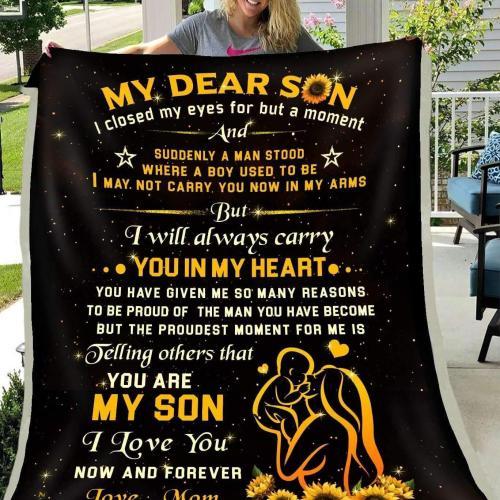 Mom and Son Trendy Fleece Quilt Bedding Set - Perfect for Mothers and Sons