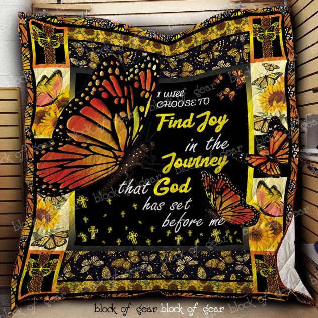 Monarch Butterfly I Will Choose To Find Joy Perfect Gift Quilt Bedding Set
