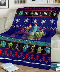 Monsters University Christmas Fleece Blanket Gift For Fan, Premium Comfy Sofa Throw Blanket Gift with Bed Set Twin
