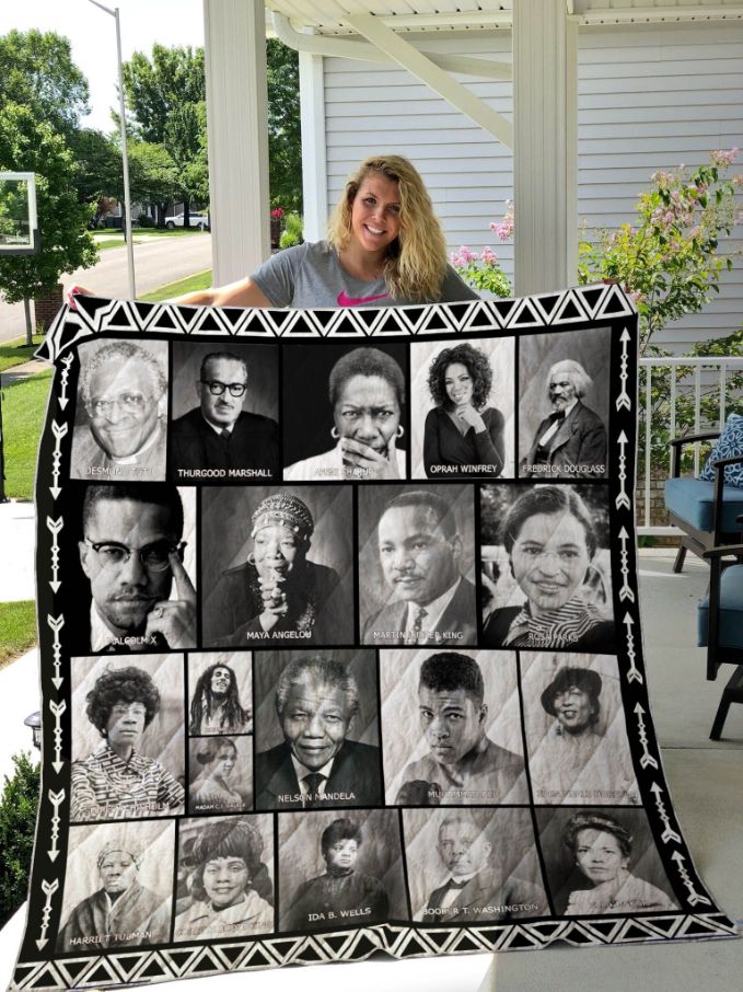 Month Black History Heroes Quilt Blanket - Celebrate Black History with this Customized Quilt