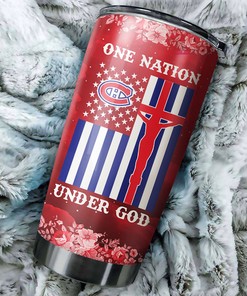 Montreal Canadians NHL Tumbler - One Nation Under God with Inspirational Quote - G Fanatics