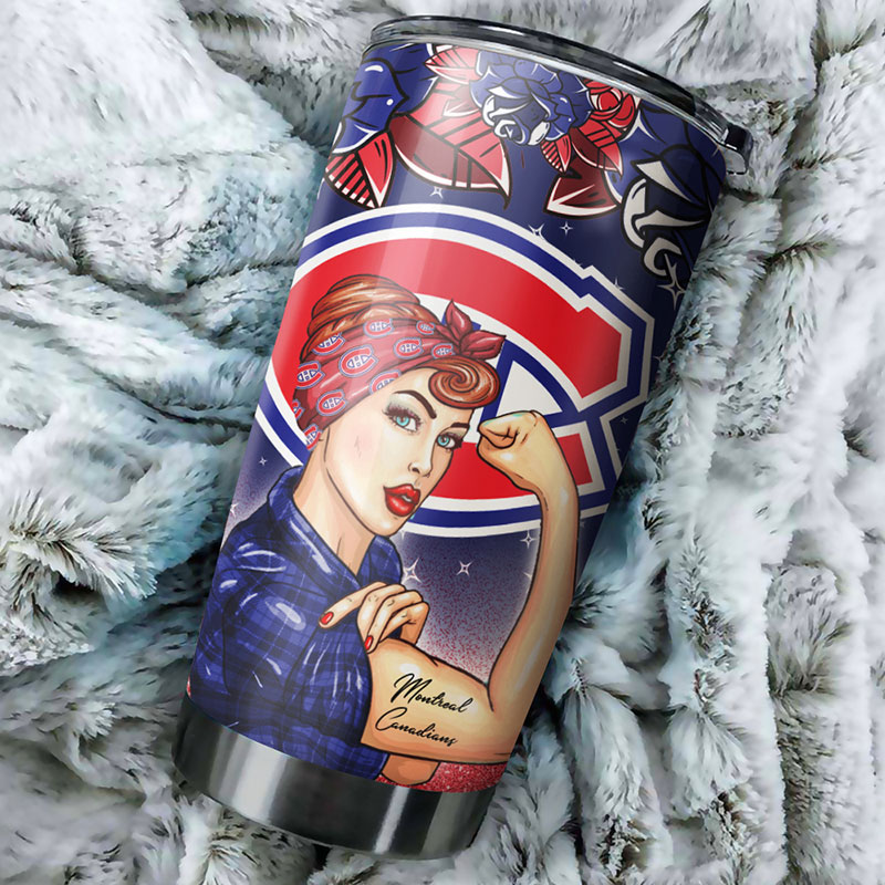 Montreal Canadians NHL Tumbler - Strong Best Mom Ever Tumbler with Vintage Hockey Design - G Fanatics - Image 2