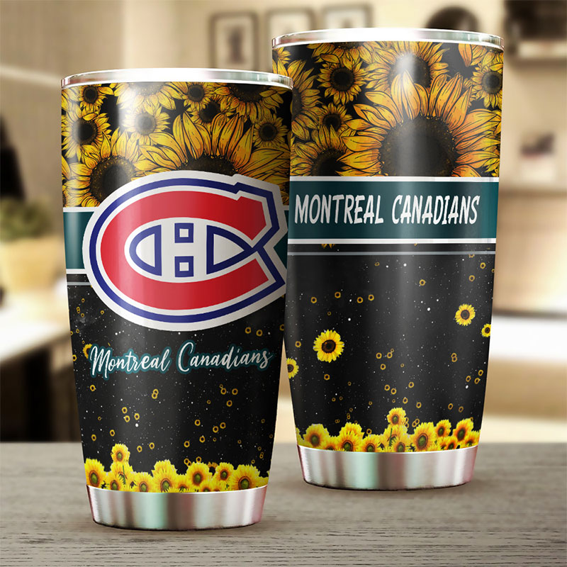 Montreal Canadiens NHL Tumbler with Beautiful Sunflower Design - Ideal Beverage Container for Fans - Image 2